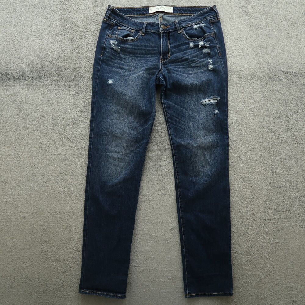 Abercrombie & Fitch Jeans Womens 10R Low-Rise Skinny Denim 32" Inseam Distressed